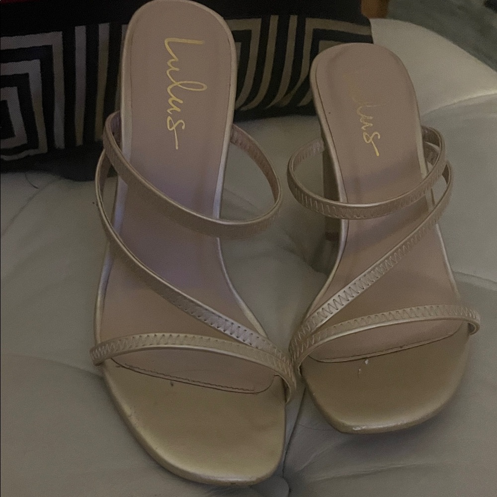 Lulu's Elegant Gold Strappy Heels